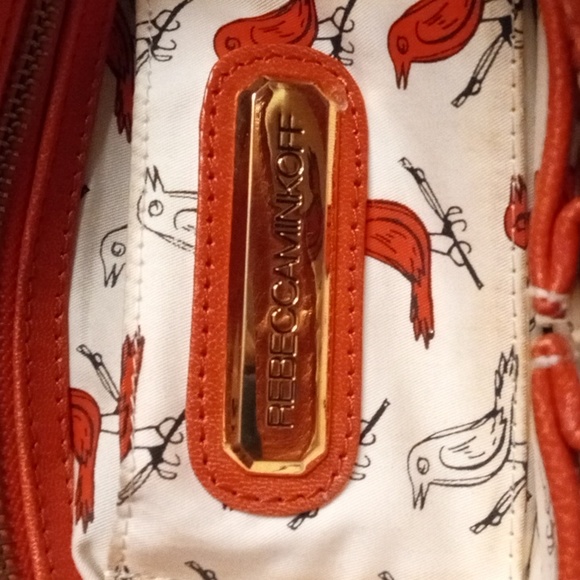 REBECCA MINKOFF Red Orange Conceal and Carry Shoulder Bag Purse. COA!! - Picture 13 of 14